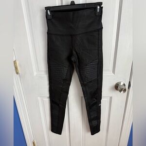 Alo Black Moto Style Leggings XS